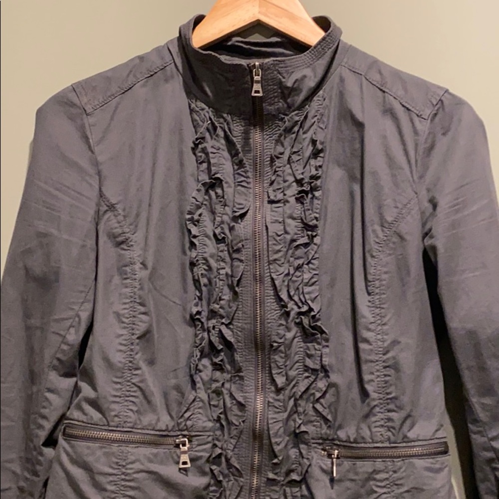 Peace Love Chill Zip Front Ruffle Jacket - Picture 2 of 8